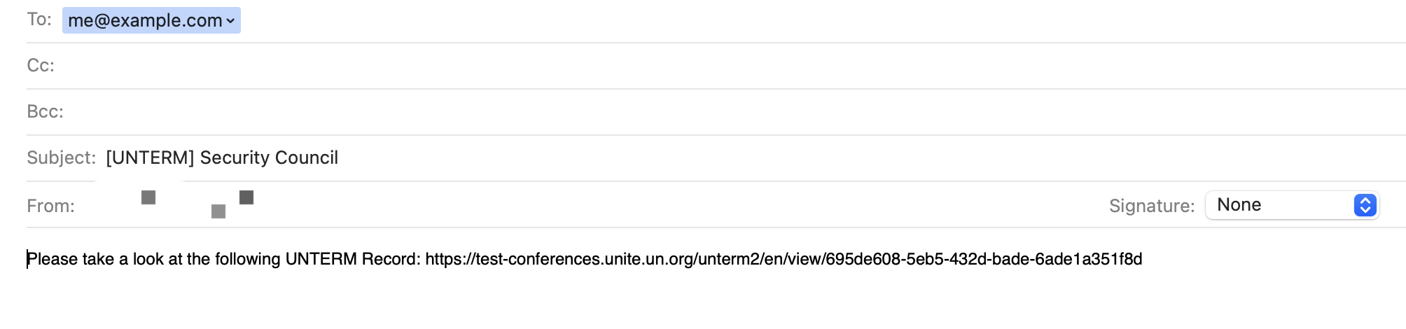 Automatically generated email with link to record